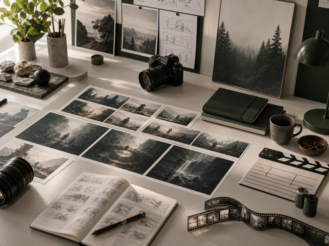 Cinematic storyboard and camera path planning