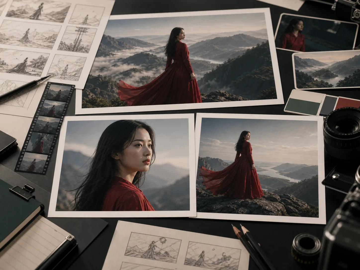 Kling workflow with subject references, motion frames, and six-shot storyboard cards