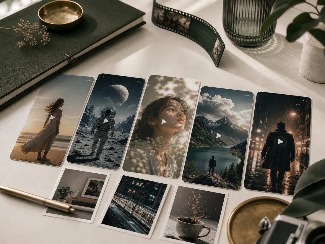 Short-form social video template frames