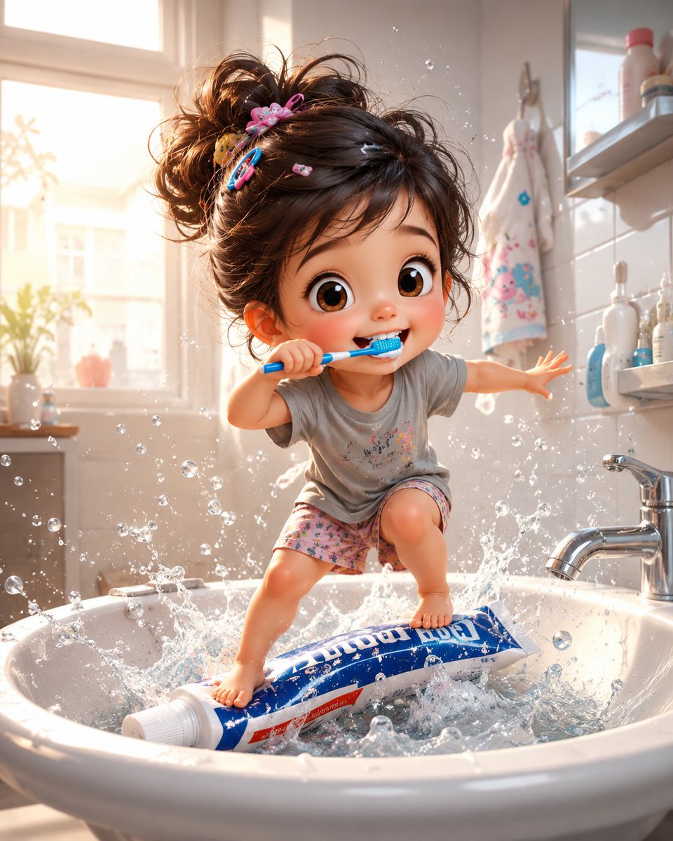 A whimsical, ultra-detailed 3D illustration of a cute tod...