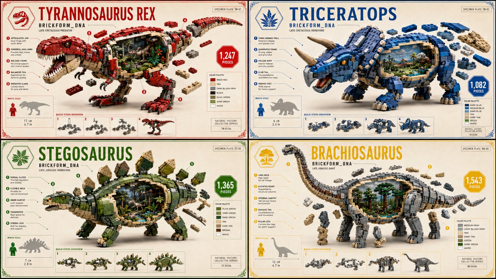 Brickform dinosaurs