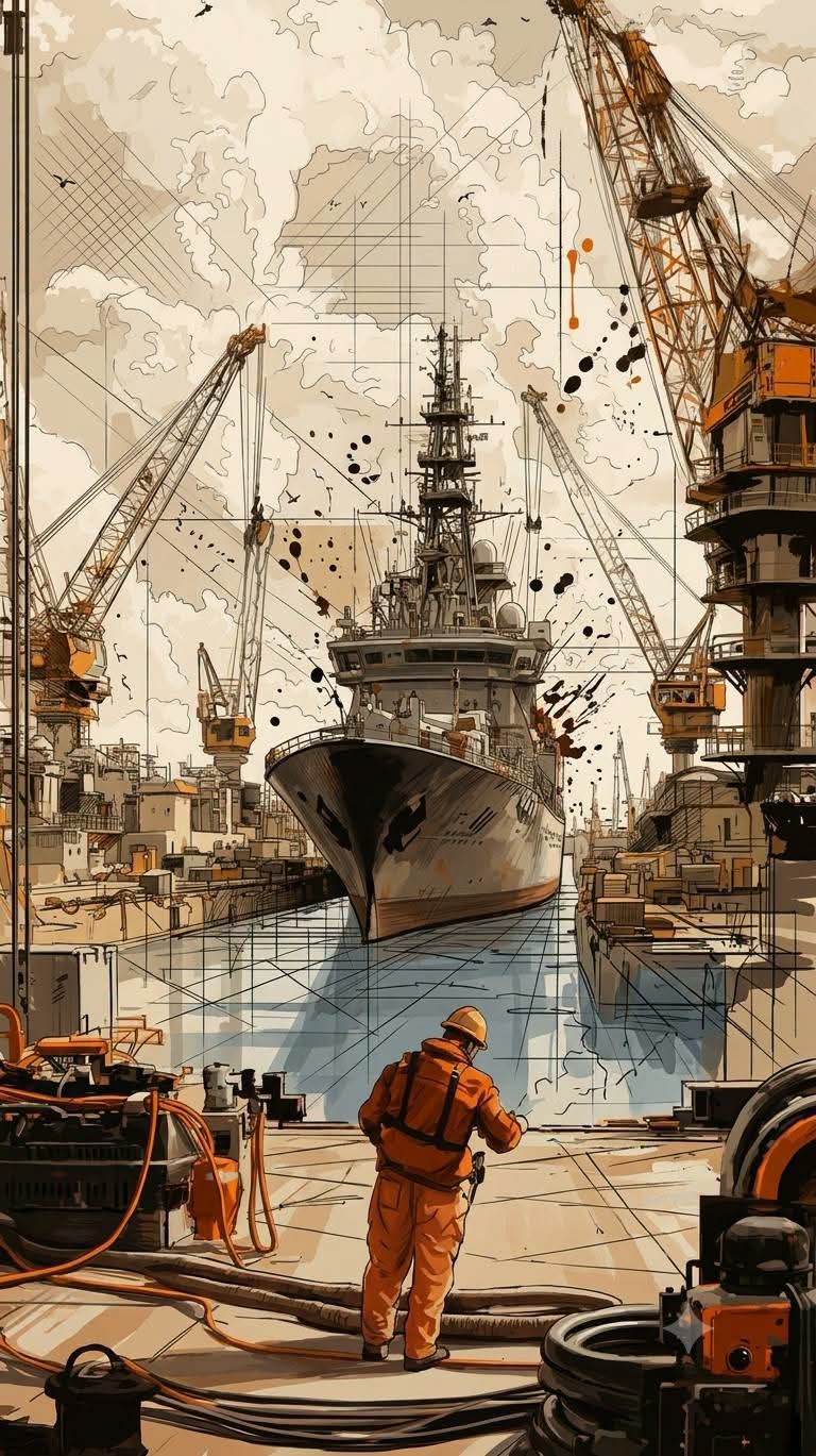 A sketch illustration combined with semi-realistic digital painting,