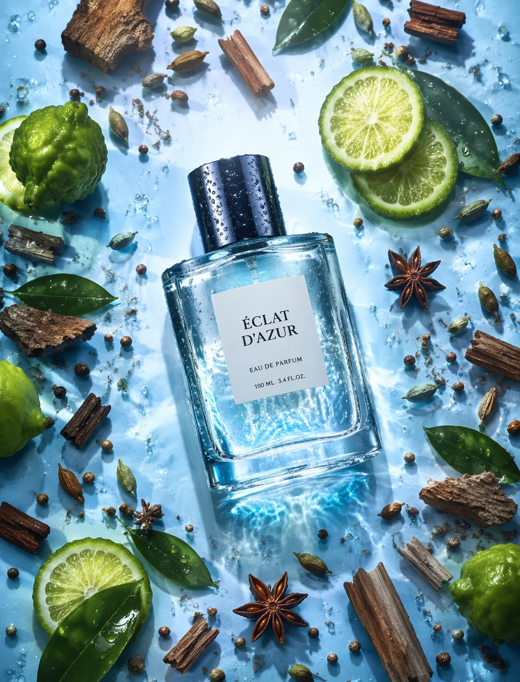 Editorial perfume photography poster. studio design set: ...