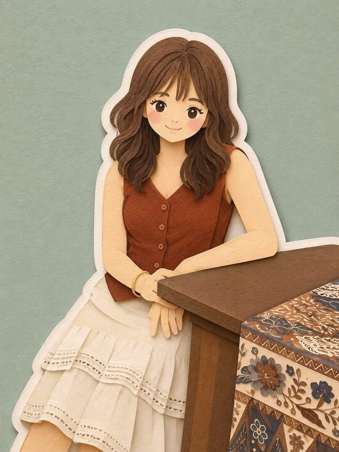 Convert this image into a soft, handcrafted paper-cut layered illustration