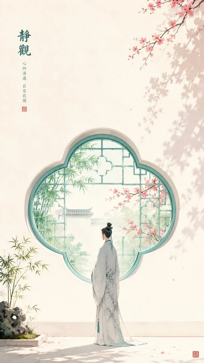 主题方向：东方禅意极简人物海报