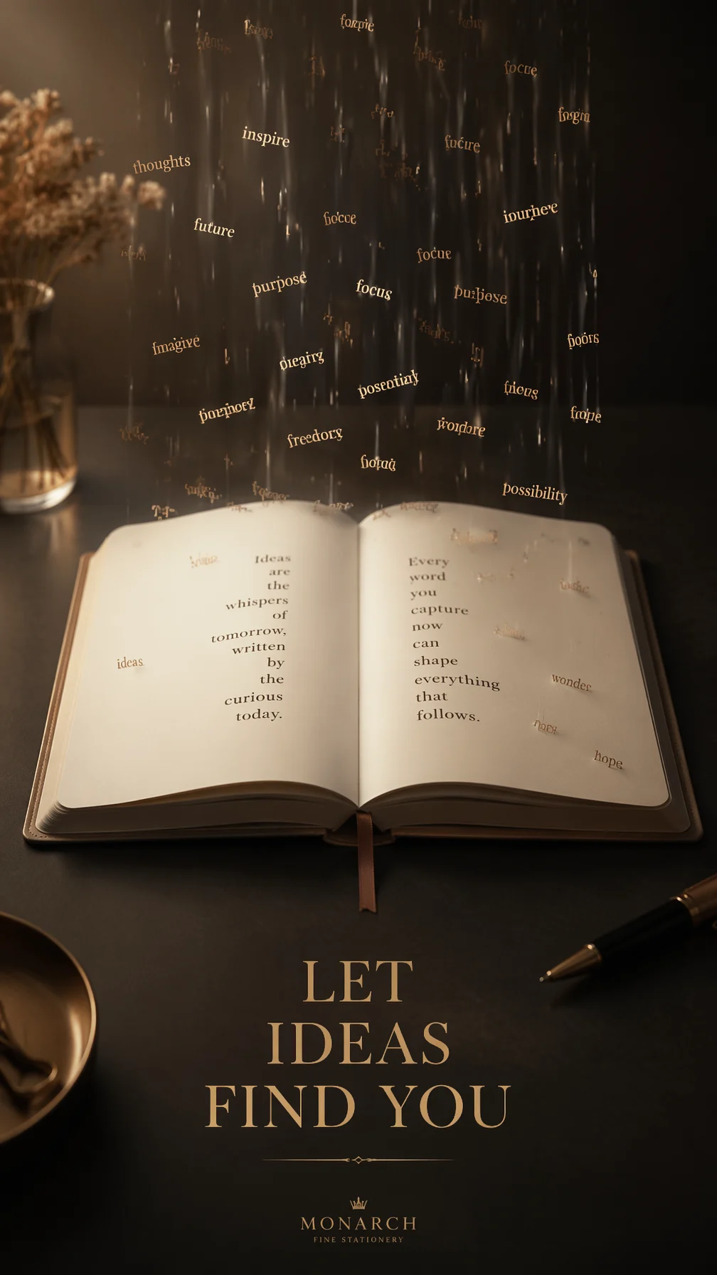 A premium 9:16 stationery advertising poster.Main Subject...