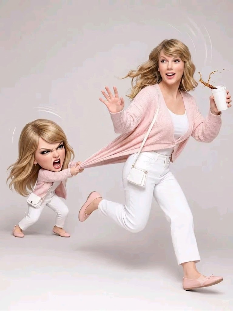 A humorous, high-quality, realistic digital composite featuring a full-size