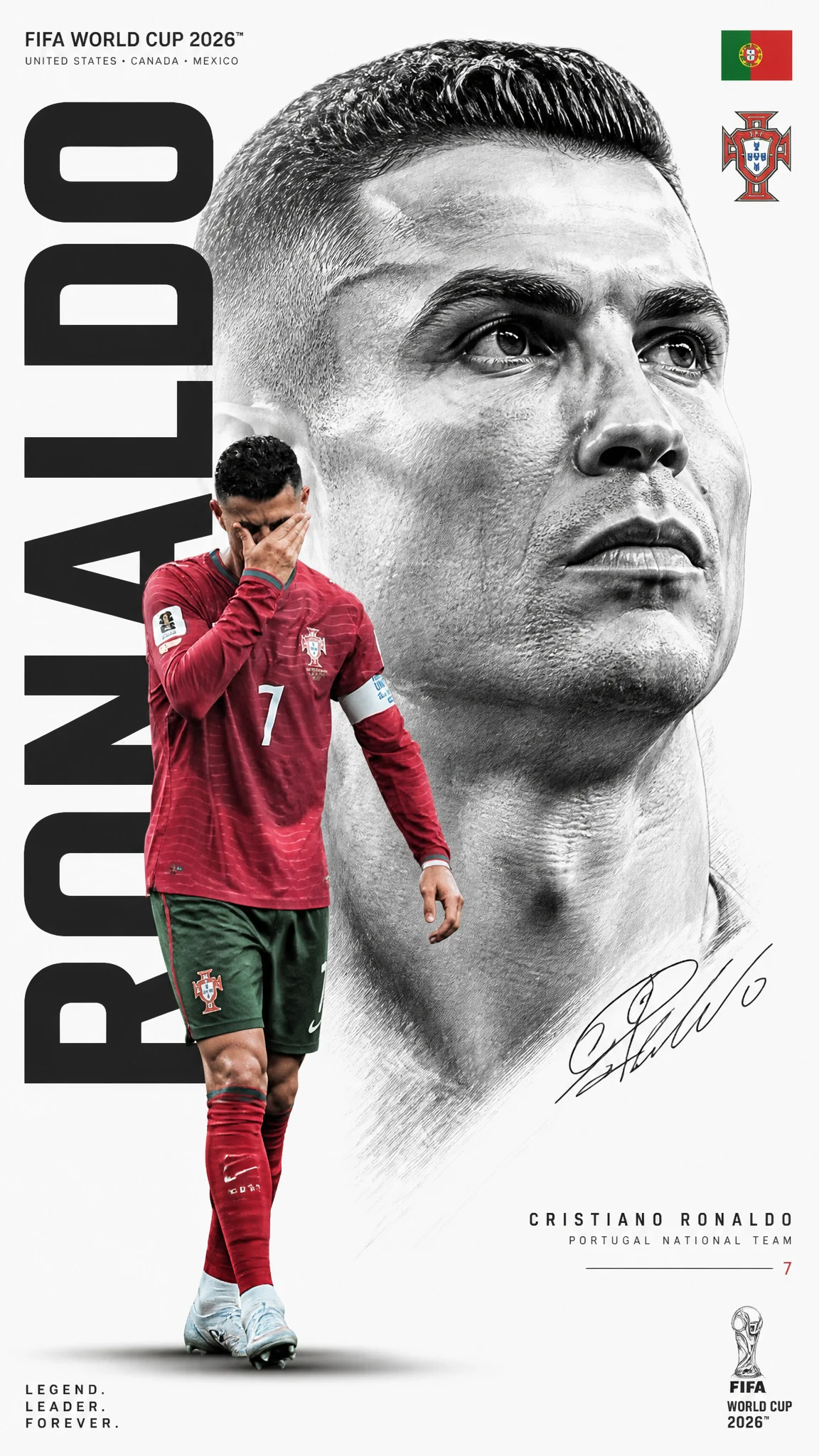 Create a premium FIFA World Cup poster design featuring C...