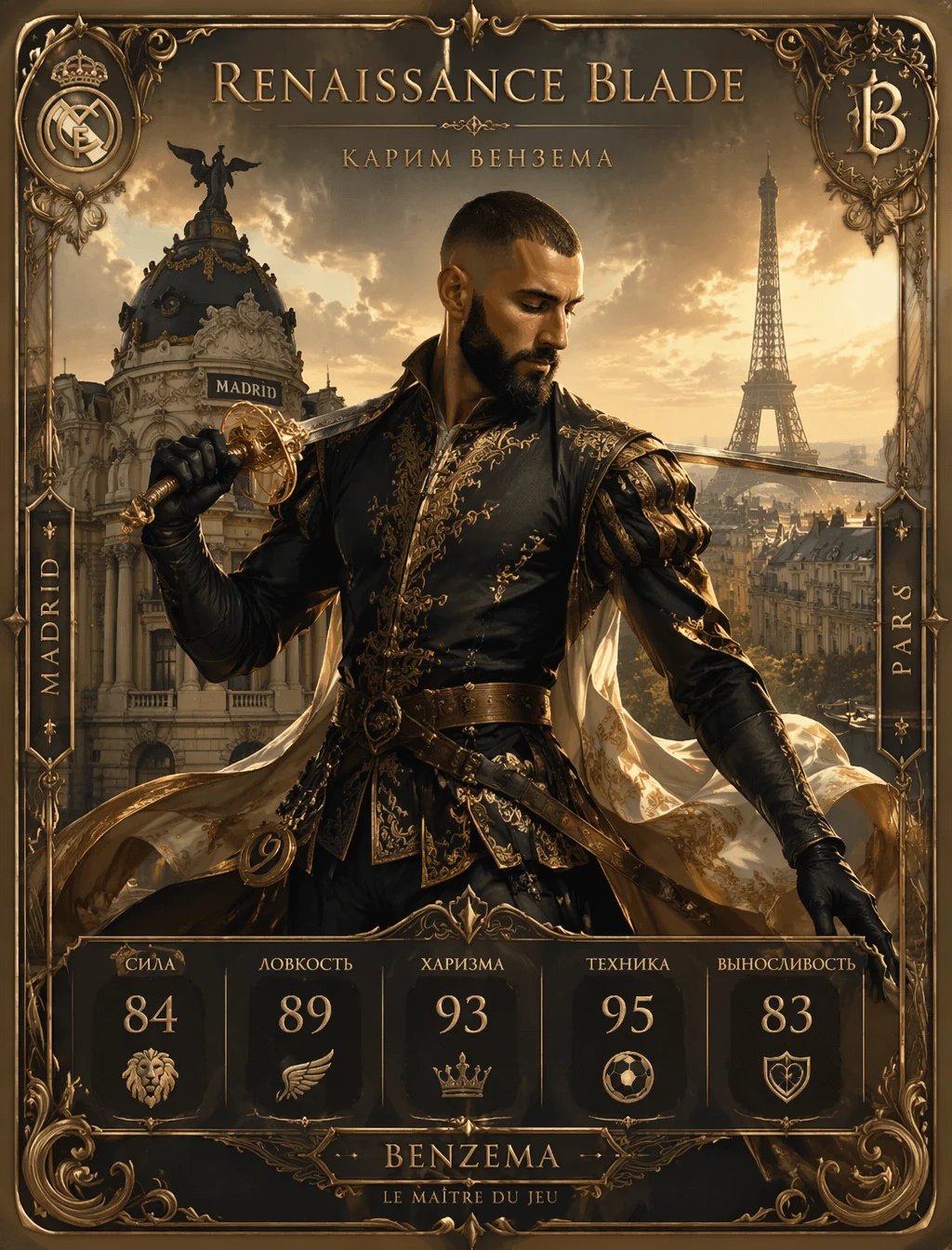 Renaissance Blade — Карим БенземаПромпт: Карим Бензема ка...
