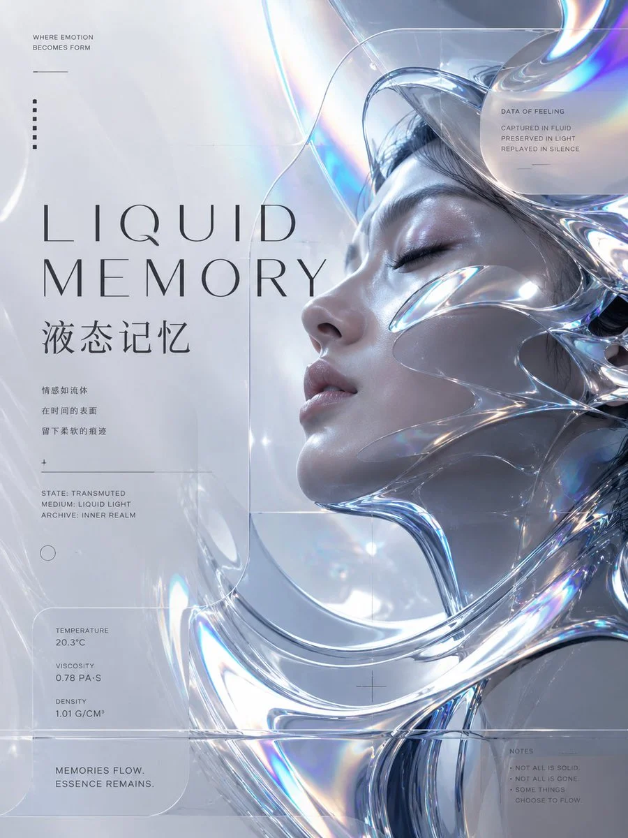 Sensory-Glitch Cyber Portrait Poster