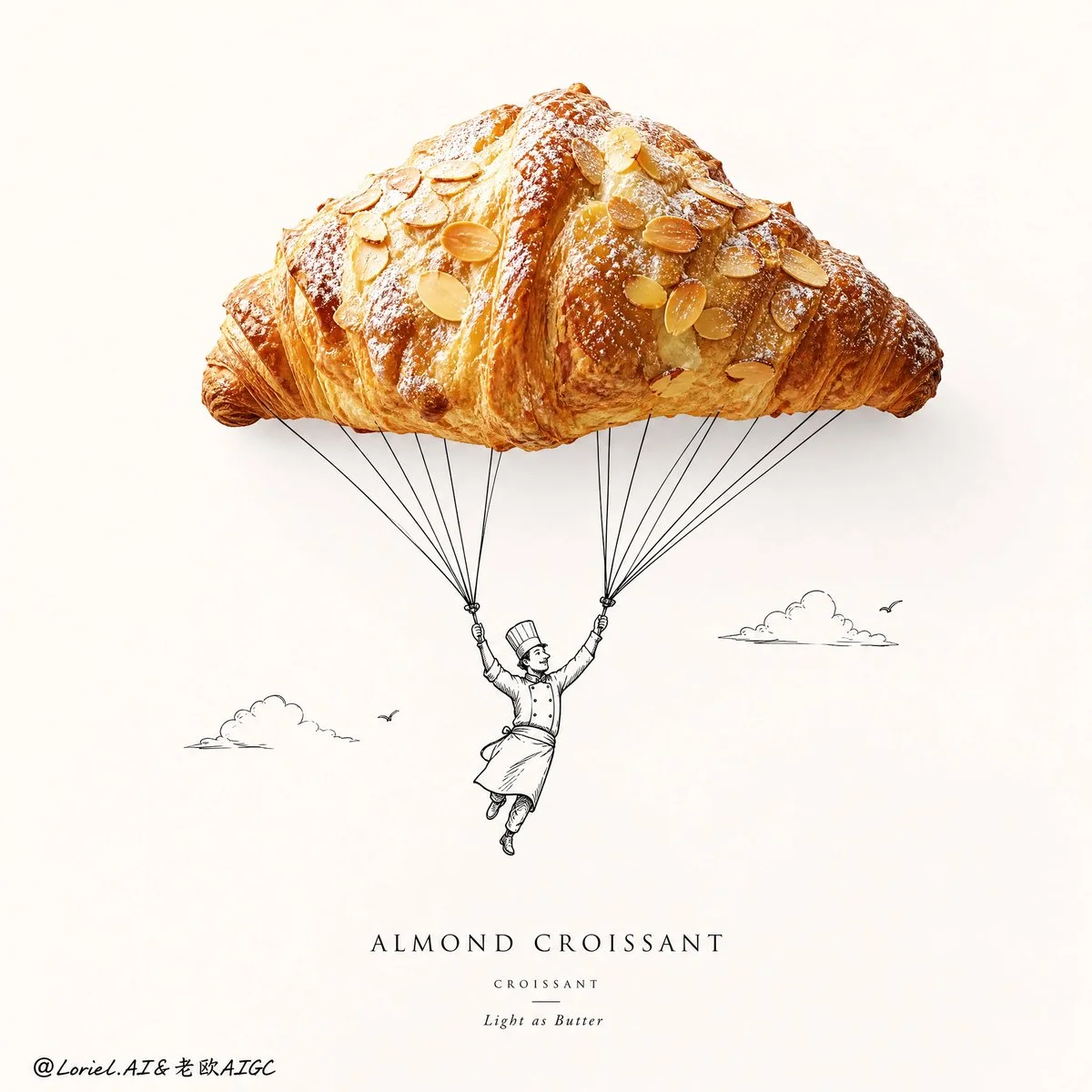Minimalist Almond Croissant Poster
