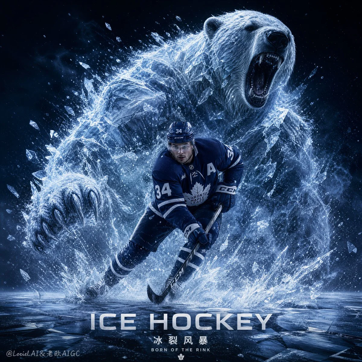 Ice-Storm Polar Bear Sports Poster