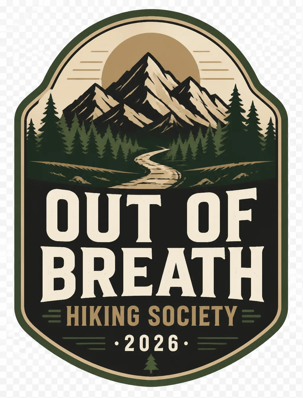 Create an original 2026 t-shirt graphic for the hiking an...