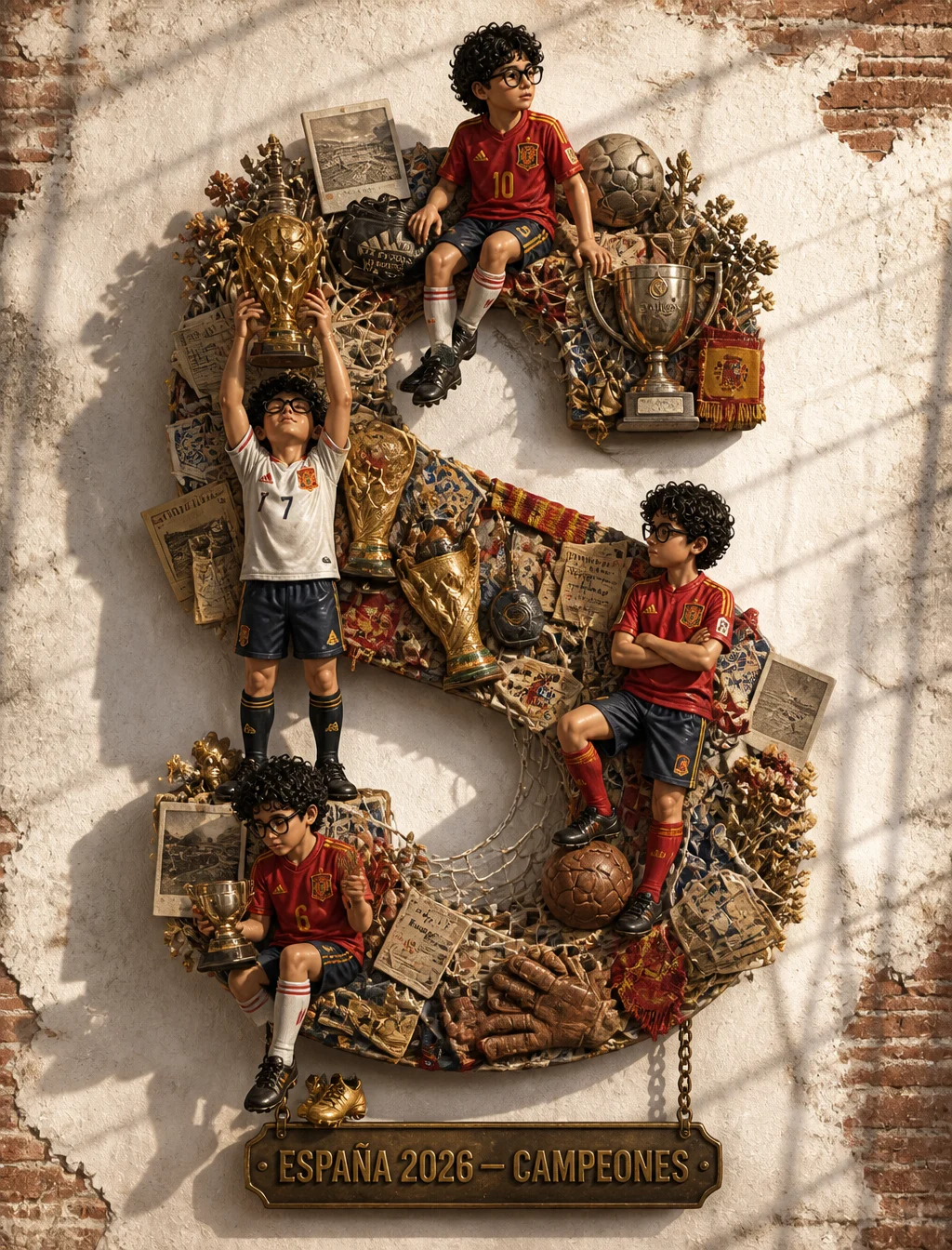 A large English letter "S" formed by a carefully curated ...