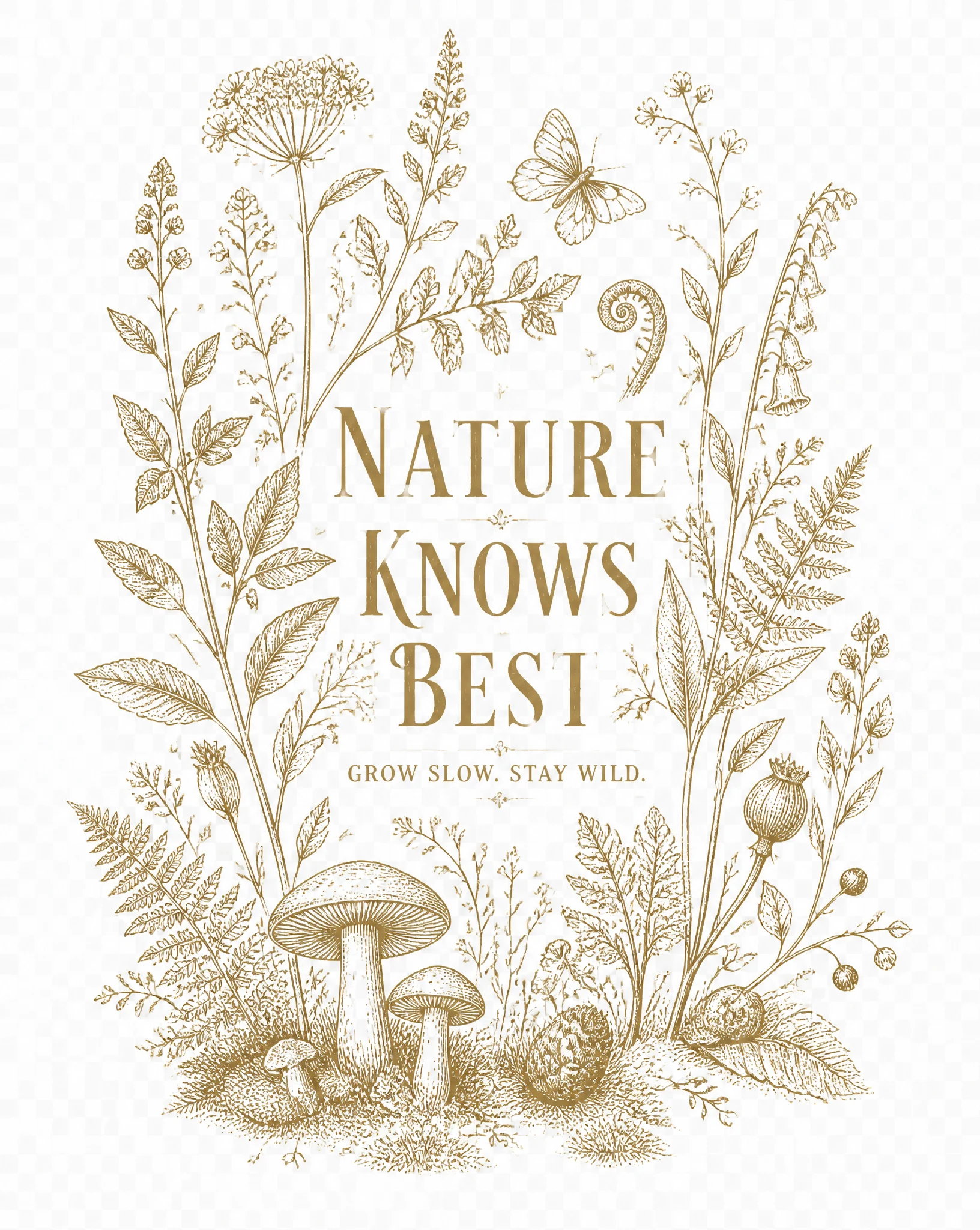 Create an original premium vintage botanical t-shirt desi...