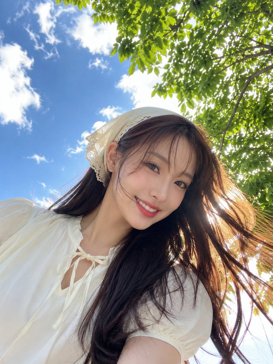 Ultra-realistic lifestyle portrait of a beautiful young East Asian woman captured from...