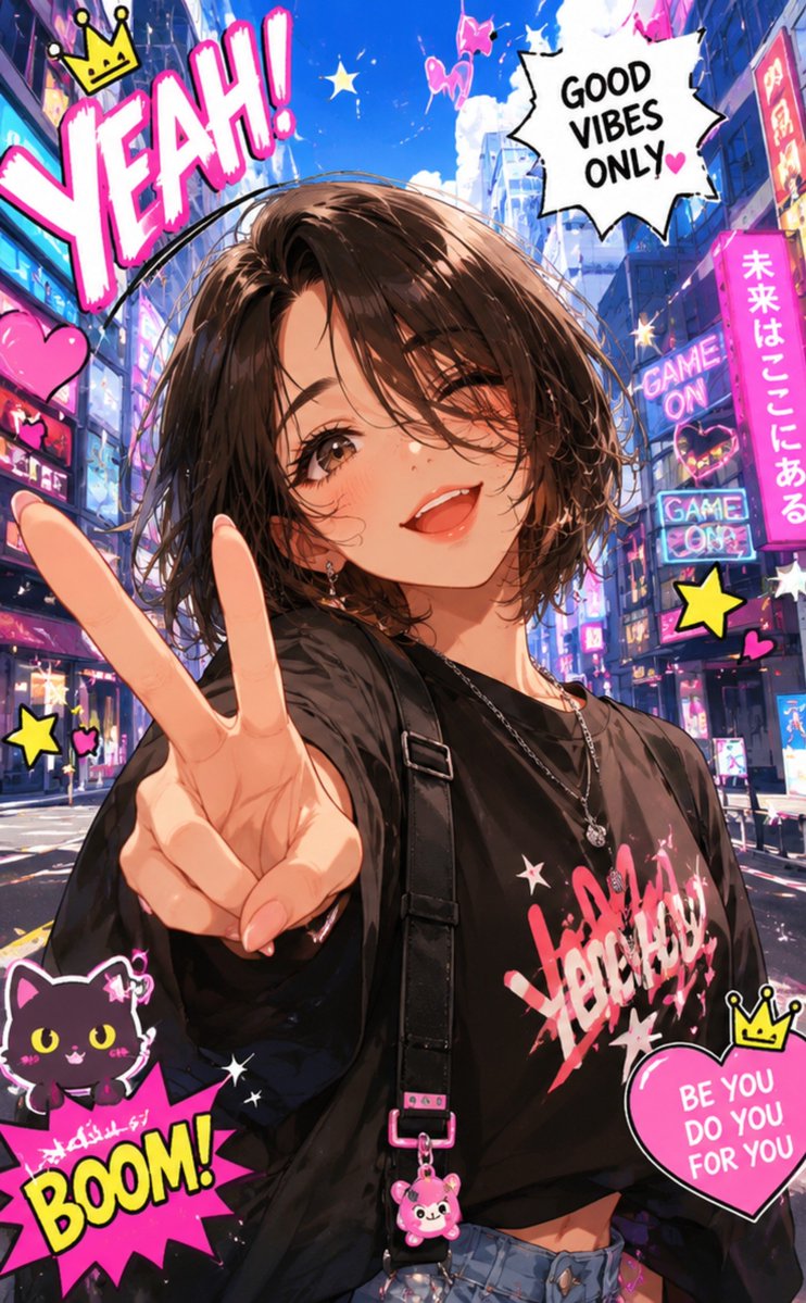 Create TWO completely different anime illustrations from the uploaded everyday photo wh...