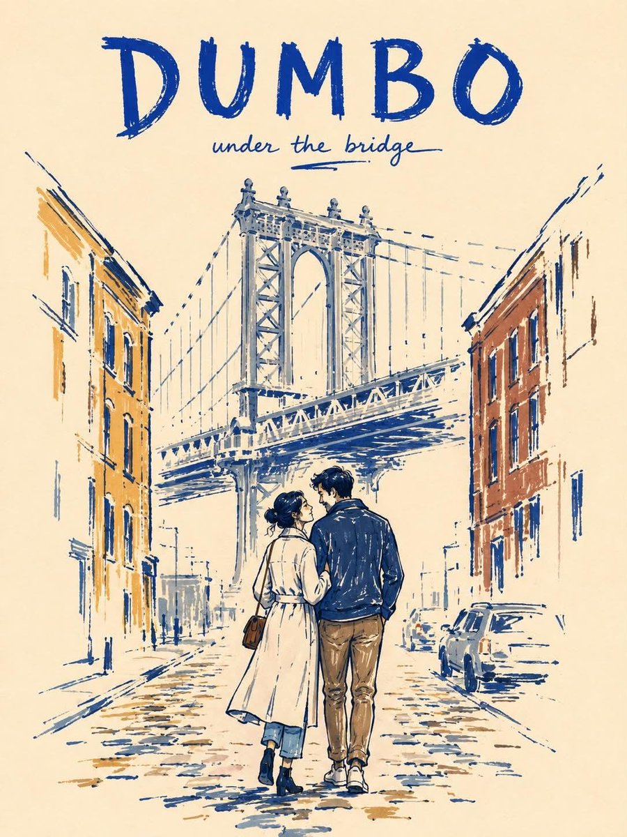 Create a vertical 3:4 minimalist marker-pen travel poster of NEW YORK CITY on warm ivor...