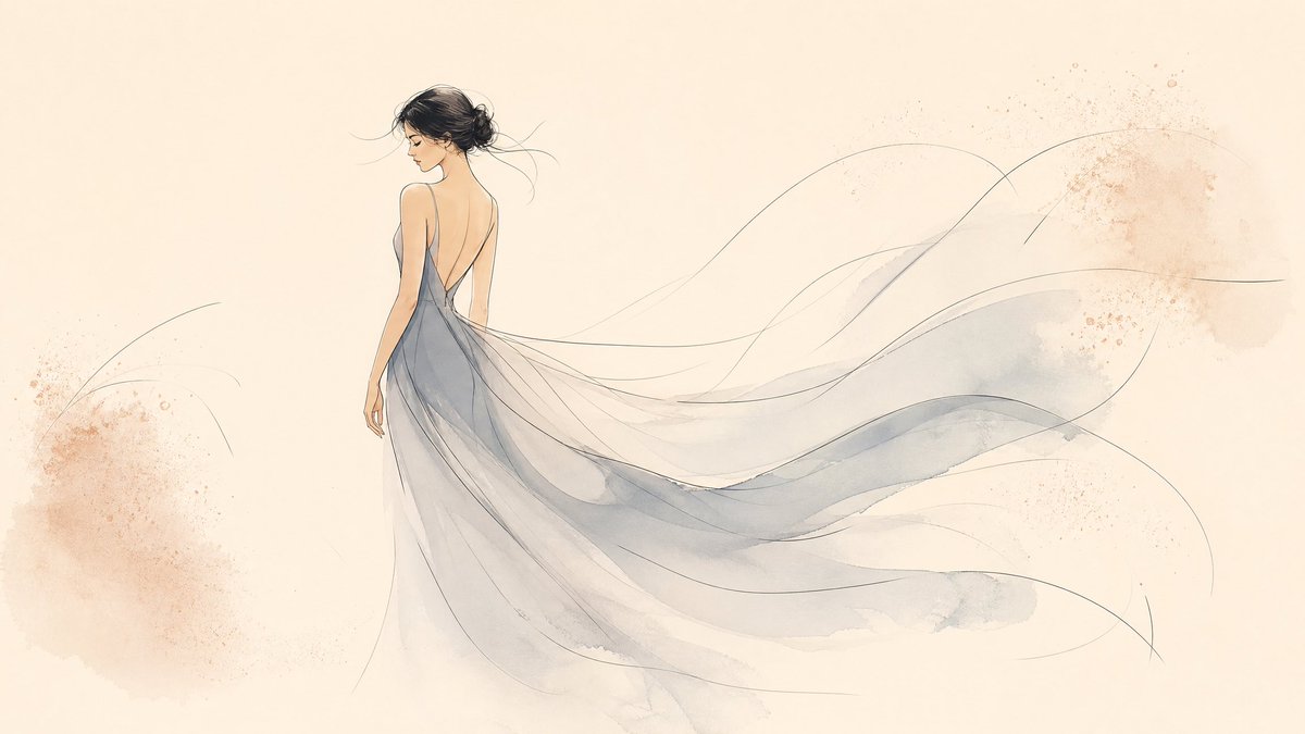 “Minimal illustration of [SUBJECT] drawn as if caught mid-breeze, a few sweeping curved...