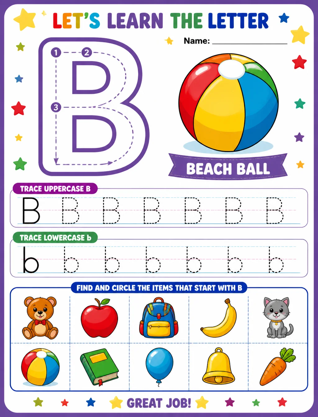 A vibrant educational worksheet for children features a l...