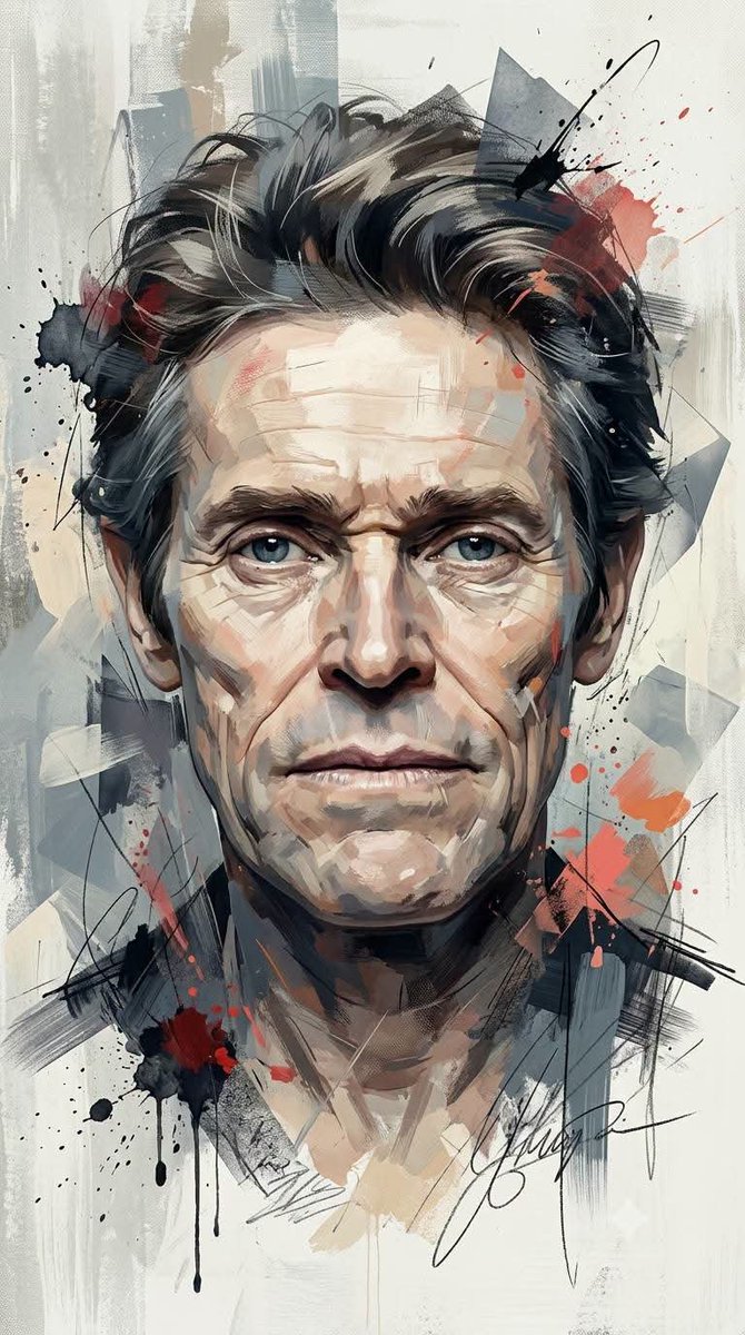 A museum-quality contemporary mixed-media portrait style that seamlessly merges express...