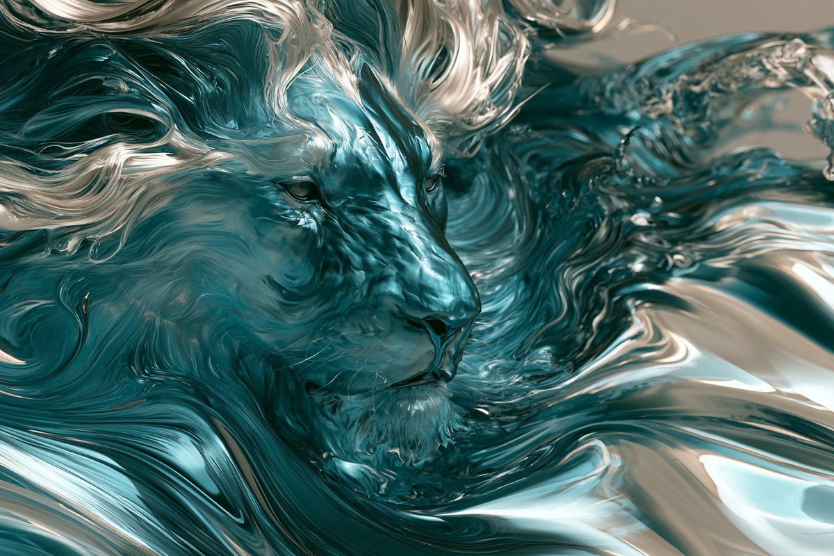 [SUBJECT] immersed in a Chromatic Current, with streams of luminous liquid flowing arou...