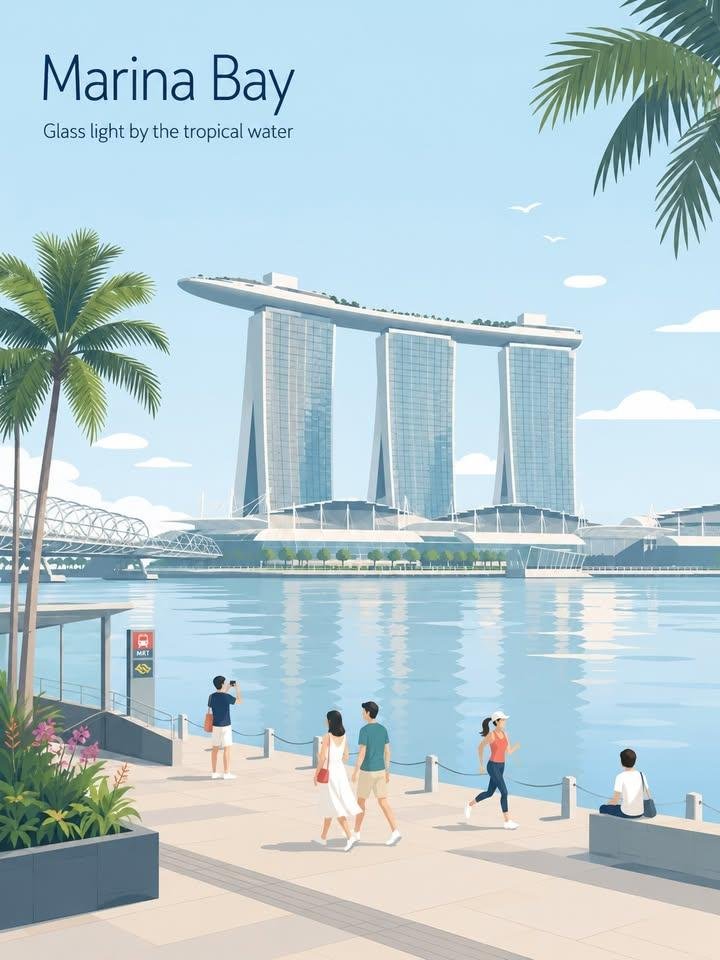 Create a fresh, airy, elegant city travel poster that feels uniquely designed for [CITY...