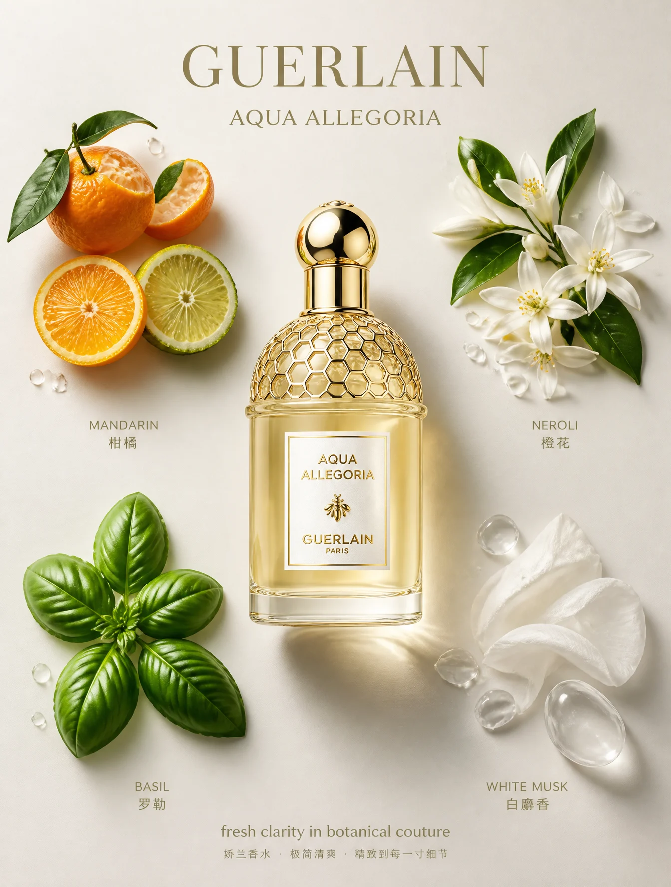 Create an ultra-premium advertising poster for Guerlain p...