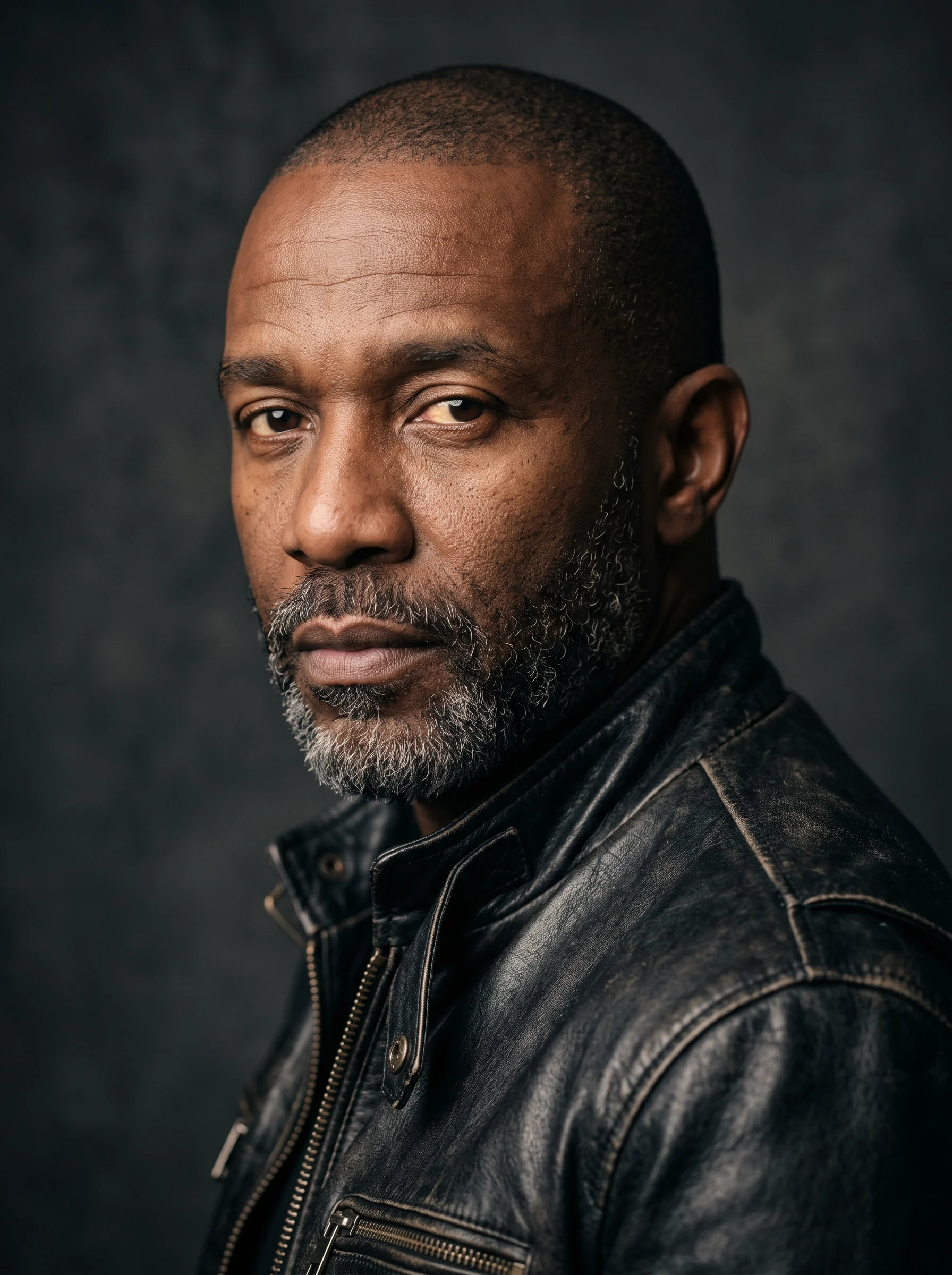 A dignified middle-aged Black man with a closely cropped ...