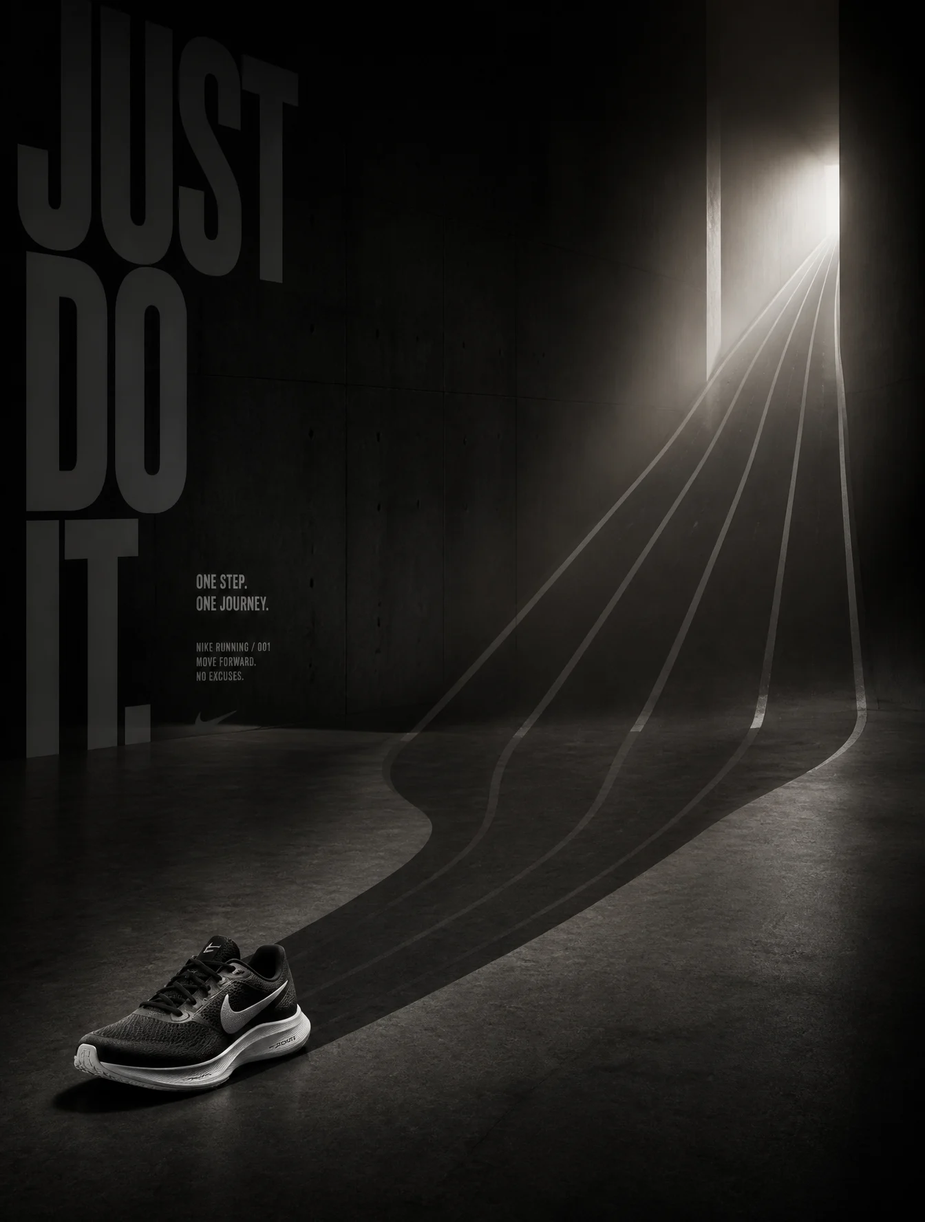 Create an exceptionally sophisticated, high-end Nike adve...