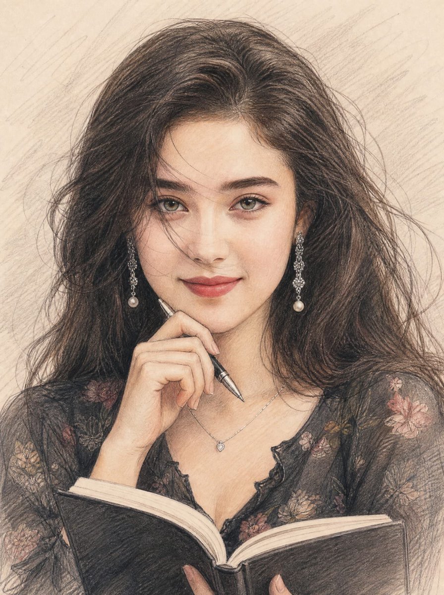 Color pencil sketch style, classic artistic drawing style with highly detailed rendering.