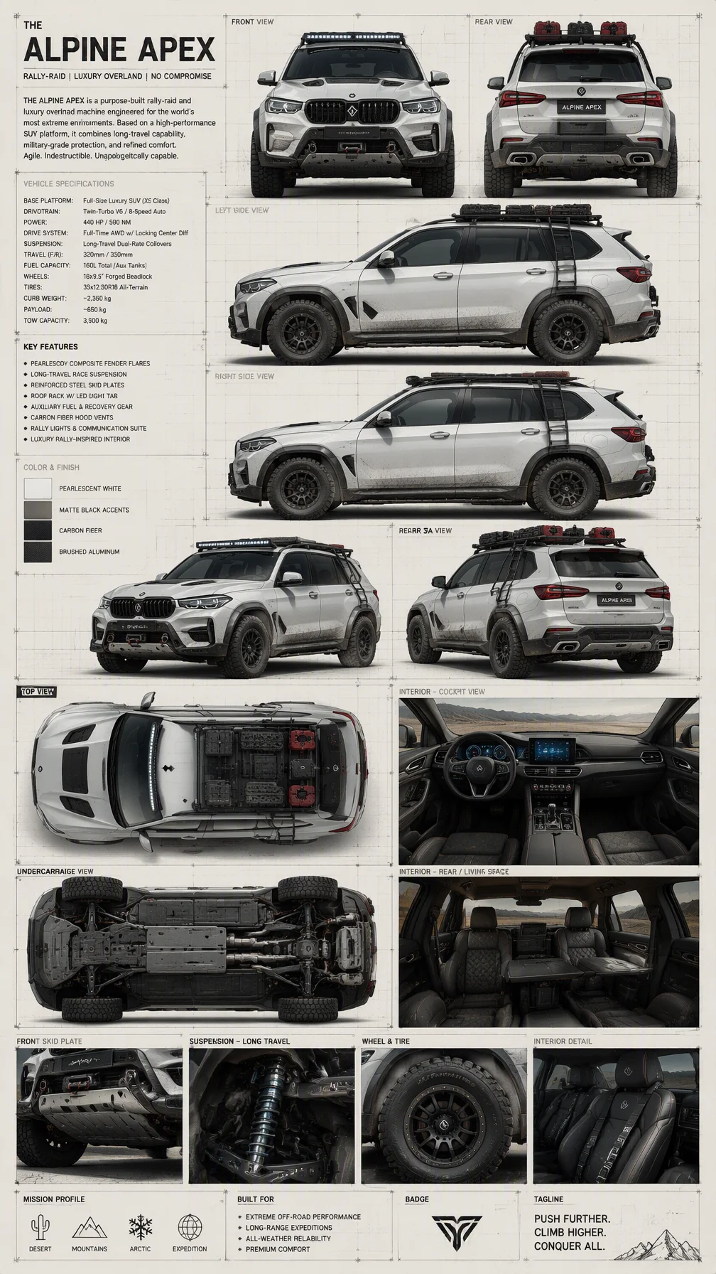 Create a professional vehicle character-bible sheet for a...