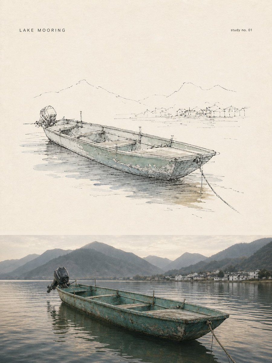请将我上传的每一张照片分别制作成一张独立的 PEN & WASH OBSERVATION POSTER|钢笔淡彩观察速写海报,每张照片单独输出,不进行多图拼贴。整体采用3:4...