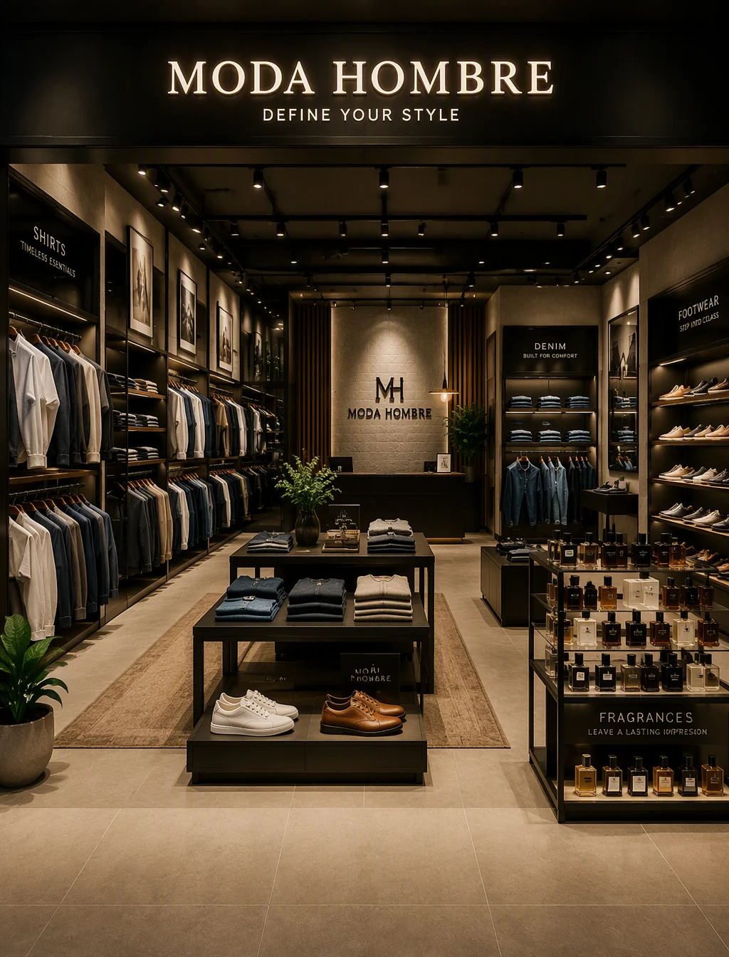 A beautiful fashion brand shop where, when any customer e...