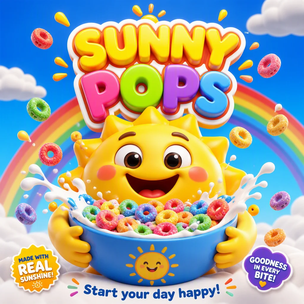 Create a joyful advertising poster for a fictional childr...