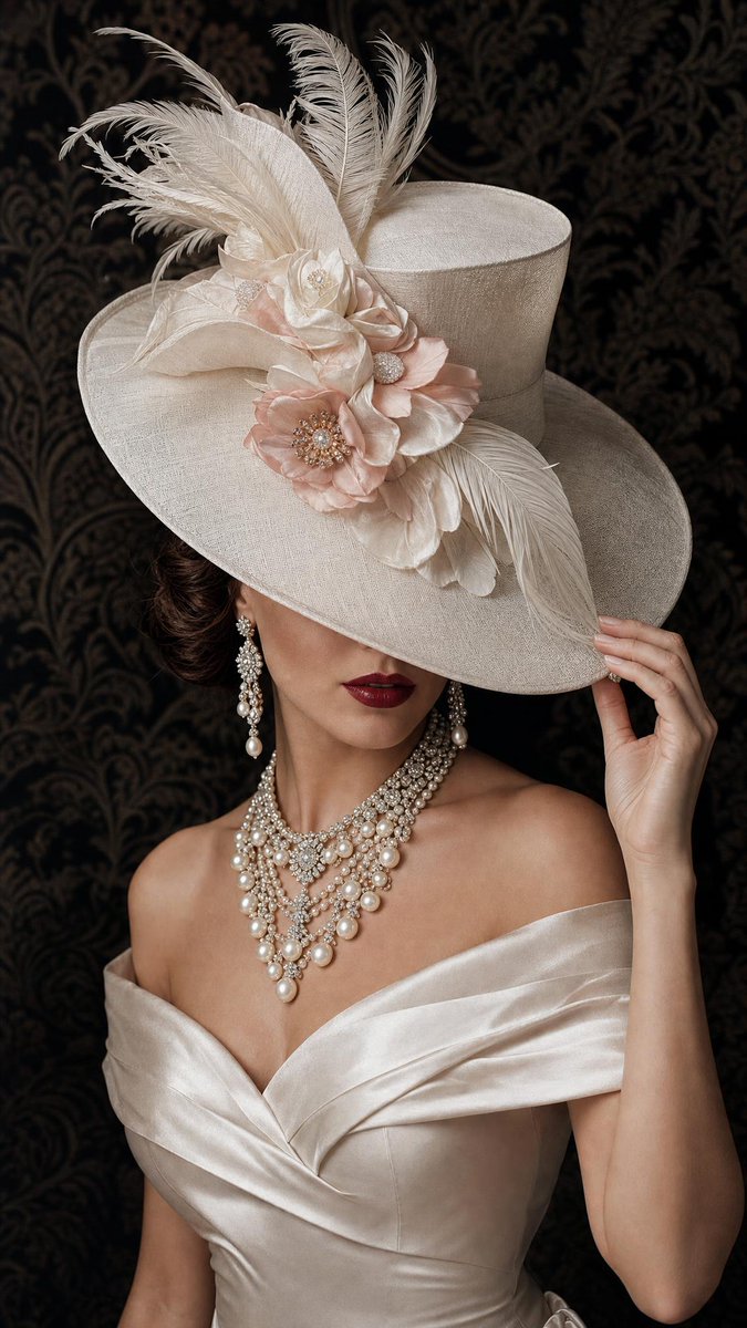 A sophisticated ultra-realistic high-fashion editorial portrait of an elegant woman wea...