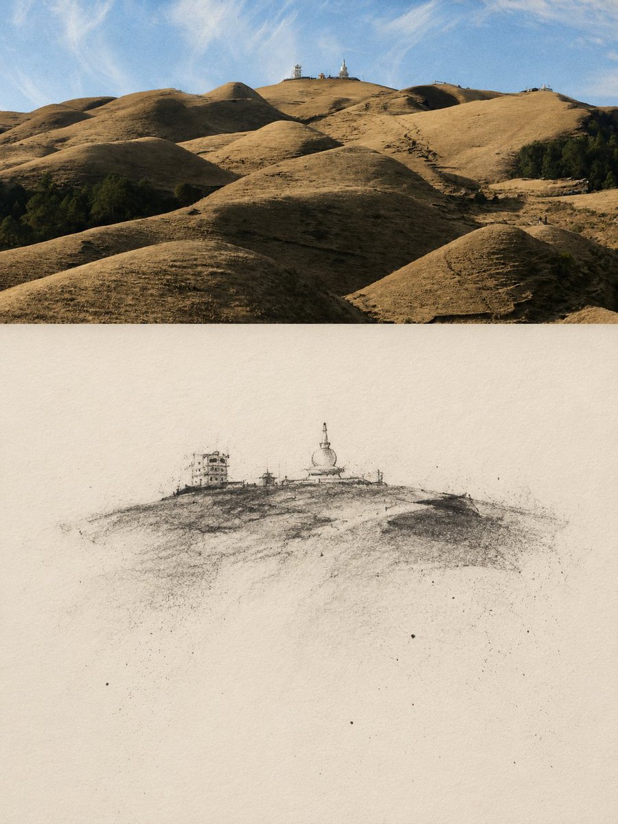 CHARCOAL VANISHING TRAVEL STUDY|Charcoal Vanishing Travel Sketch