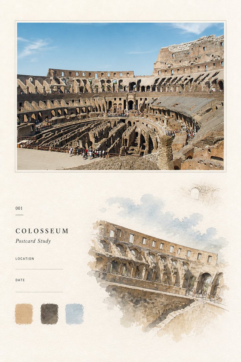 【PALETTE POSTCARD STUDY POSTER|旅行色卡水彩研究海报】
