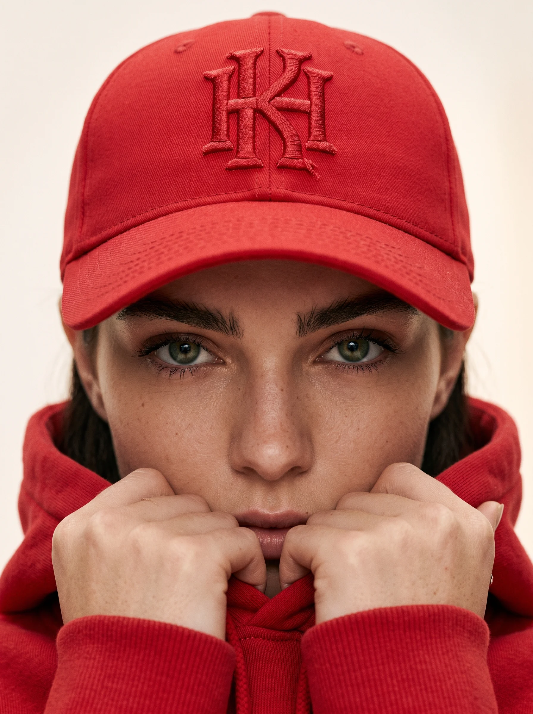 Ultra-realistic fashion beauty crop of a female model wea...