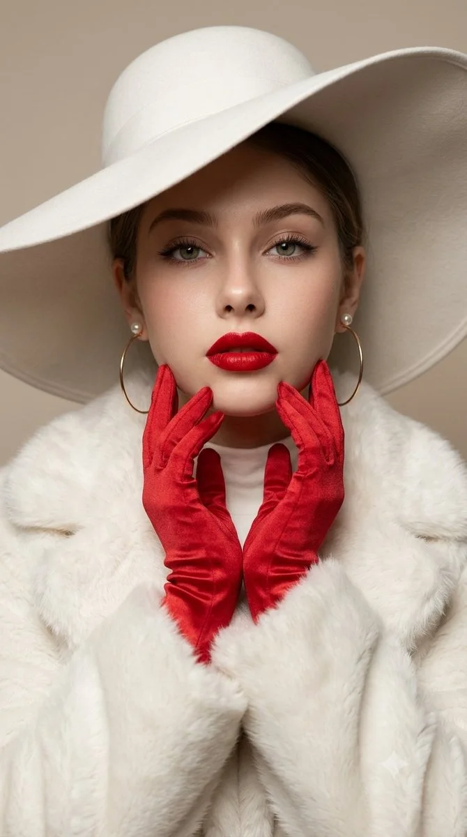 Ultra-realistic high-fashion beauty portrait of an elegan...
