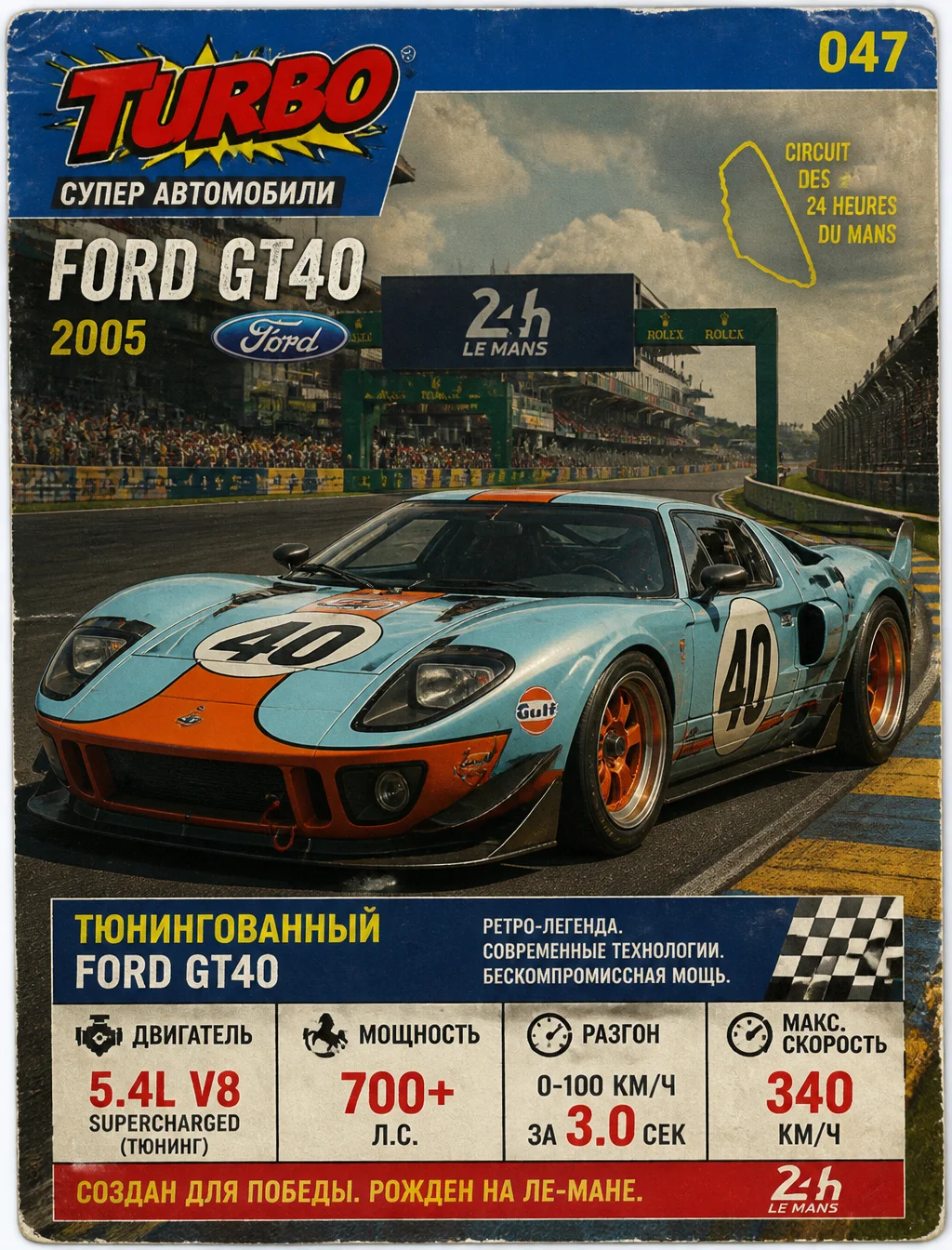 Создай тюнингованный Ford GT40, 2005 года выпуска (стиль ...