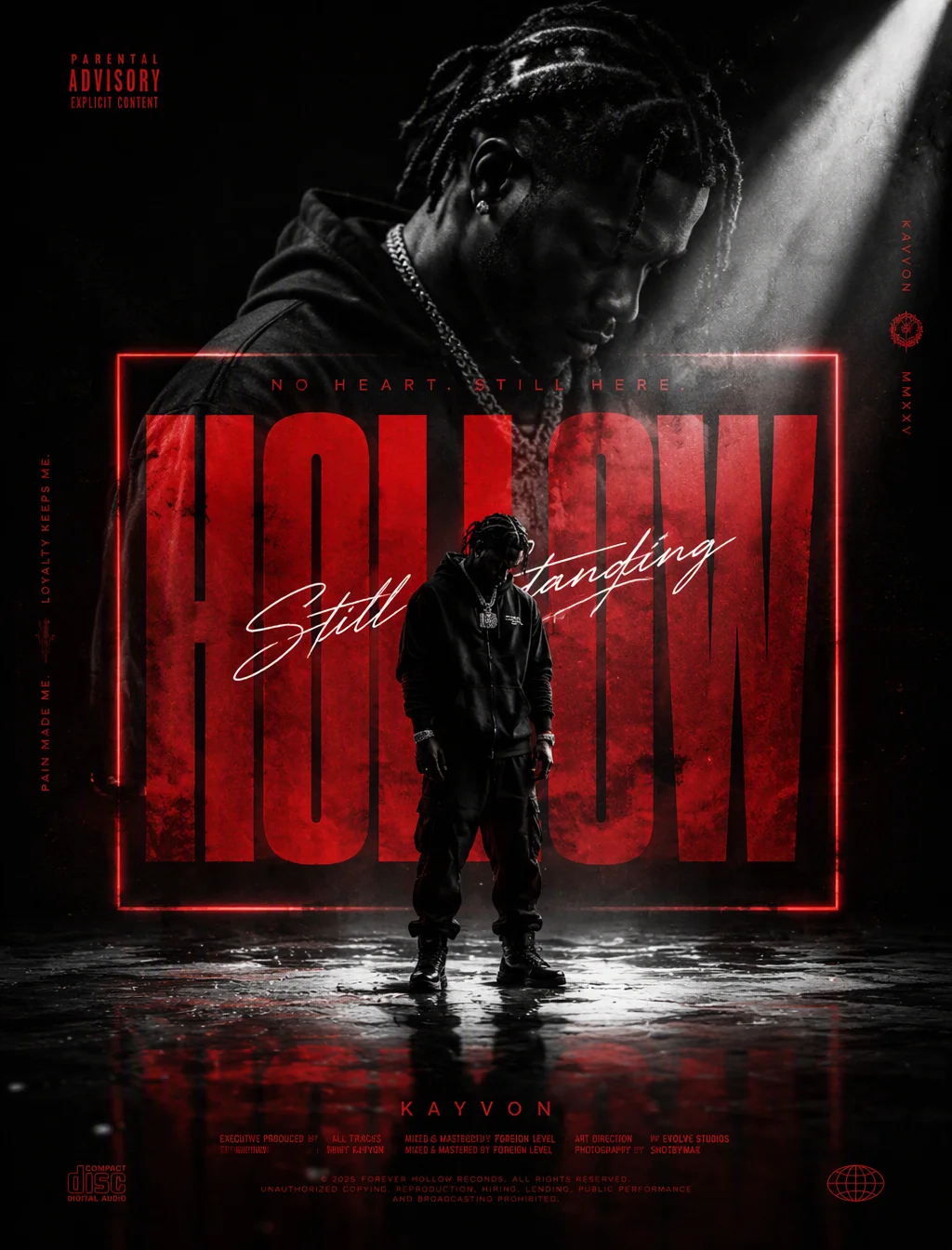 A cinematic music-poster composition features a solitary ...