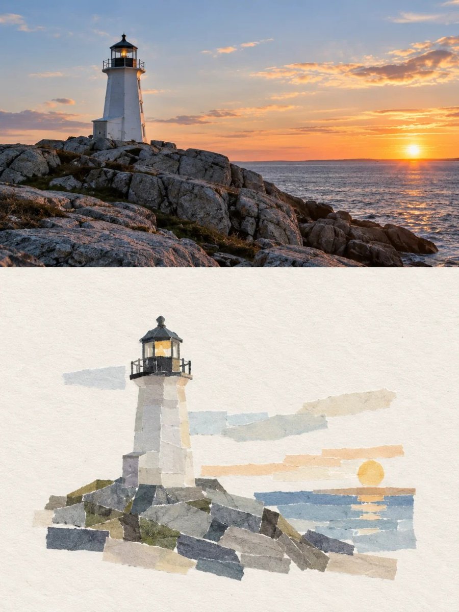 Cconvierte cada foto que suba en una obra de collage independiente de cinta de papel (m...