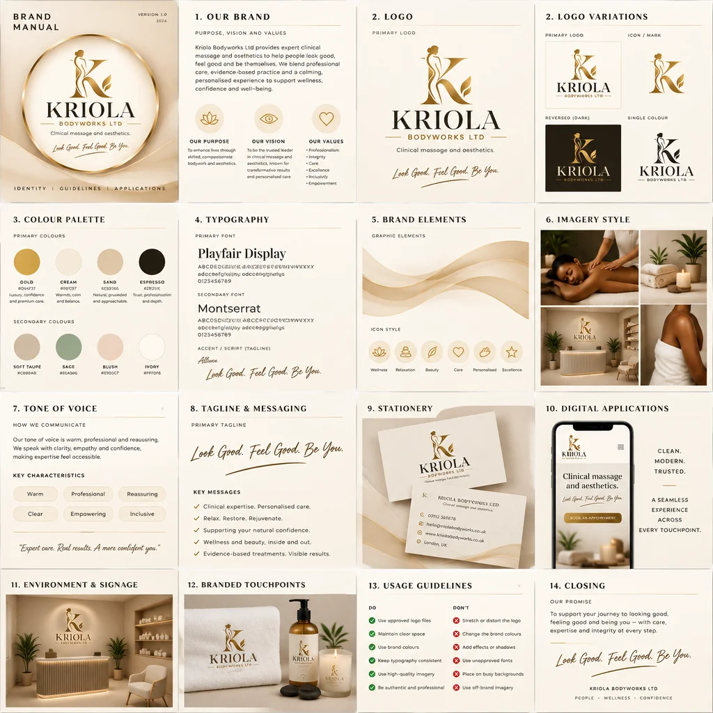 Use the attached brand identity as a basis and create a m...